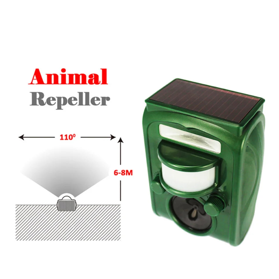 Solar Ultrasonic Animal Repeller - Outdoor Pest Control