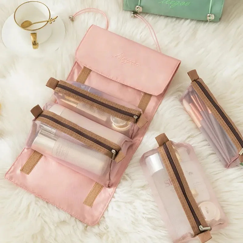 4-in-1 Detachable Travel Cosmetic Bag – Large Capacity Makeup & Toiletry Organizer