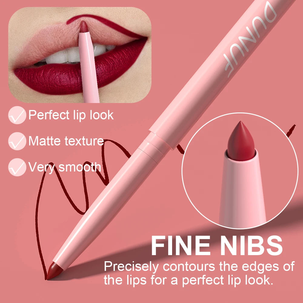 6pcs Long-Lasting Waterproof Lip Liner Pen & Gloss Set - Beauty Makeup