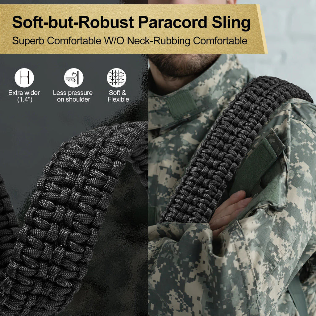 Two-Point Paracord Sling with Swivel - Non-Slip & Adjustable Gear Carrier