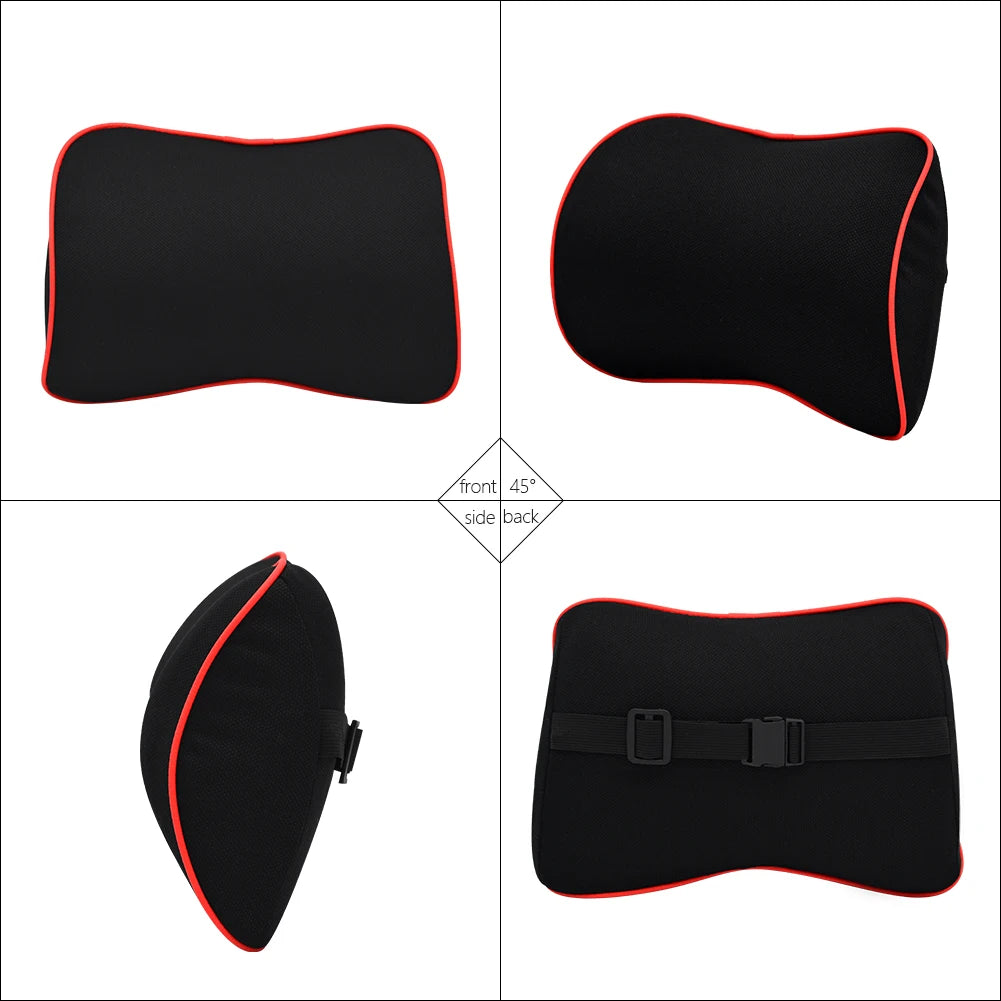 Memory Foam Car Seat Pillow Set - Neck, Lumbar & Headrest Support
