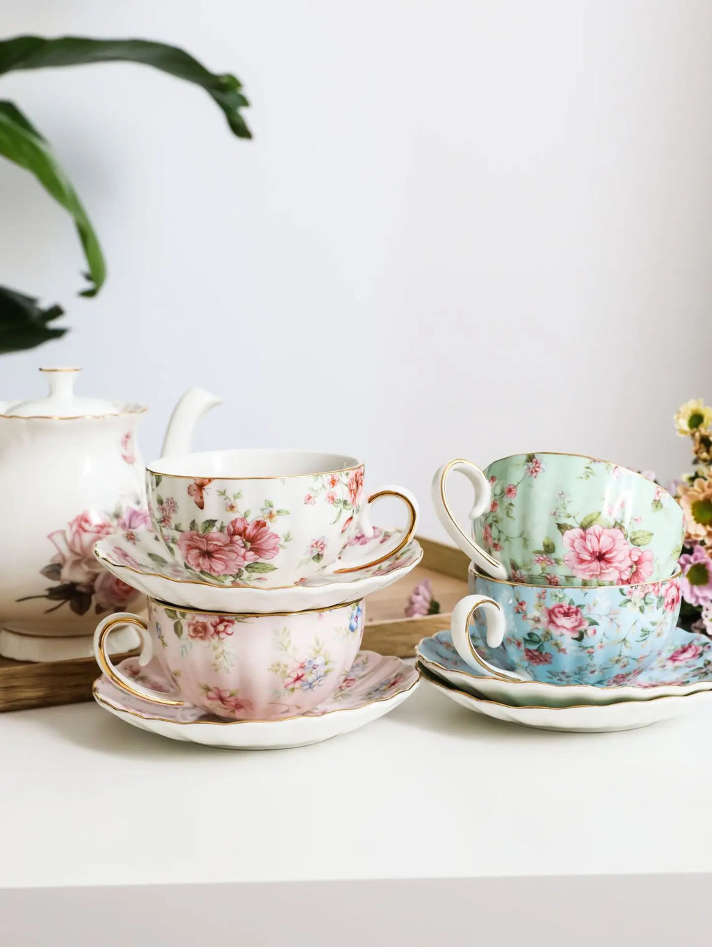 Vabena Luxury Bone China Coffee & Tea Set - Elegant Serveware