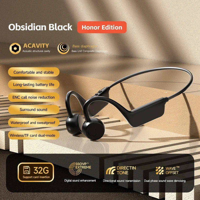 Vabena 2026 Bone Conduction Headset: Wireless IPX8 Swimming & Sports Headphones with Mic