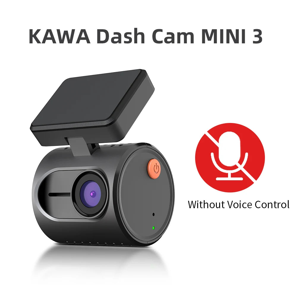 KAWA Dash Cam MINI 3 - 2K Dash Camera with Voice Control, Night Vision & WiFi APP