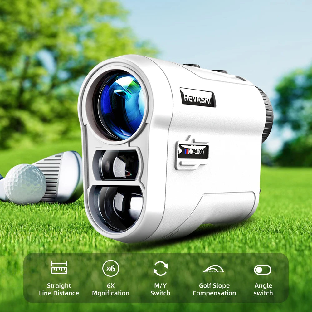 REVASRI Golf Laser Rangefinder - Rechargeable, 6X Magnification, 1000M Range