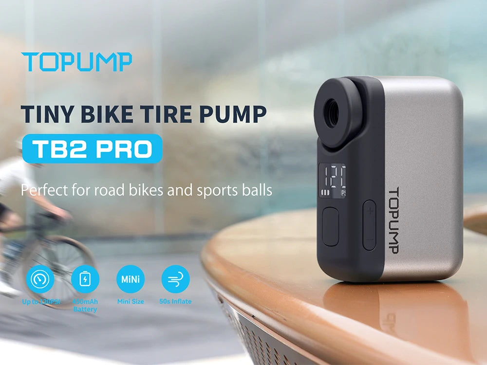 TOPUMP TB2 PRO Mini Electric Bike Pump - Portable Air Compressor