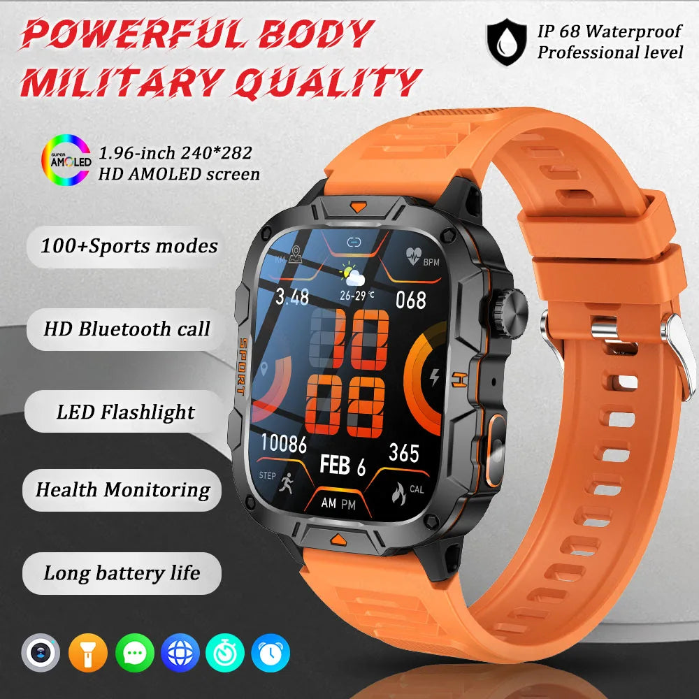 Military-Grade Smartwatch for Men | AMOLED Display | 5ATM Tactical Watch