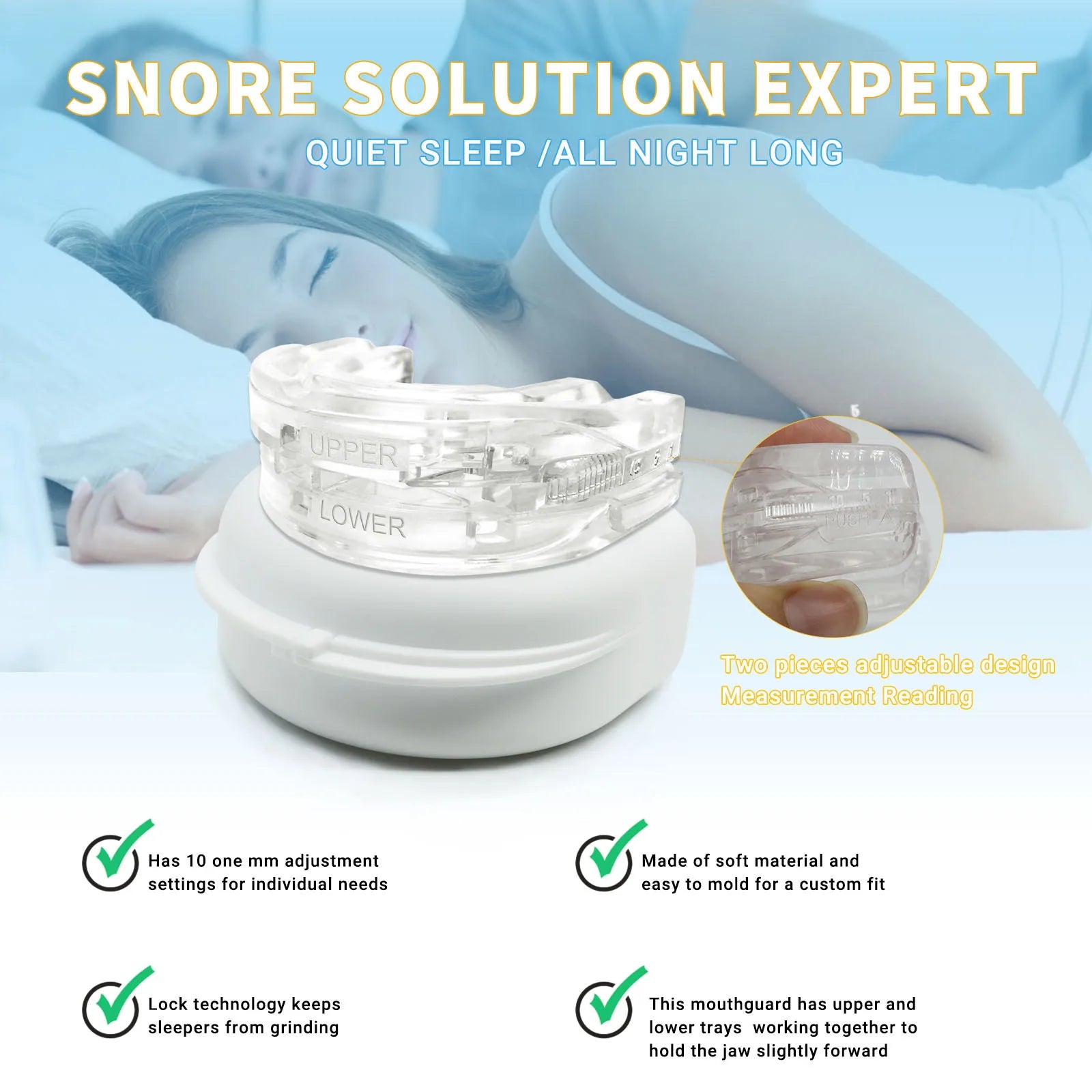 Silicone Anti-Snore Mouthpiece - Bruxism & Apnea Relief