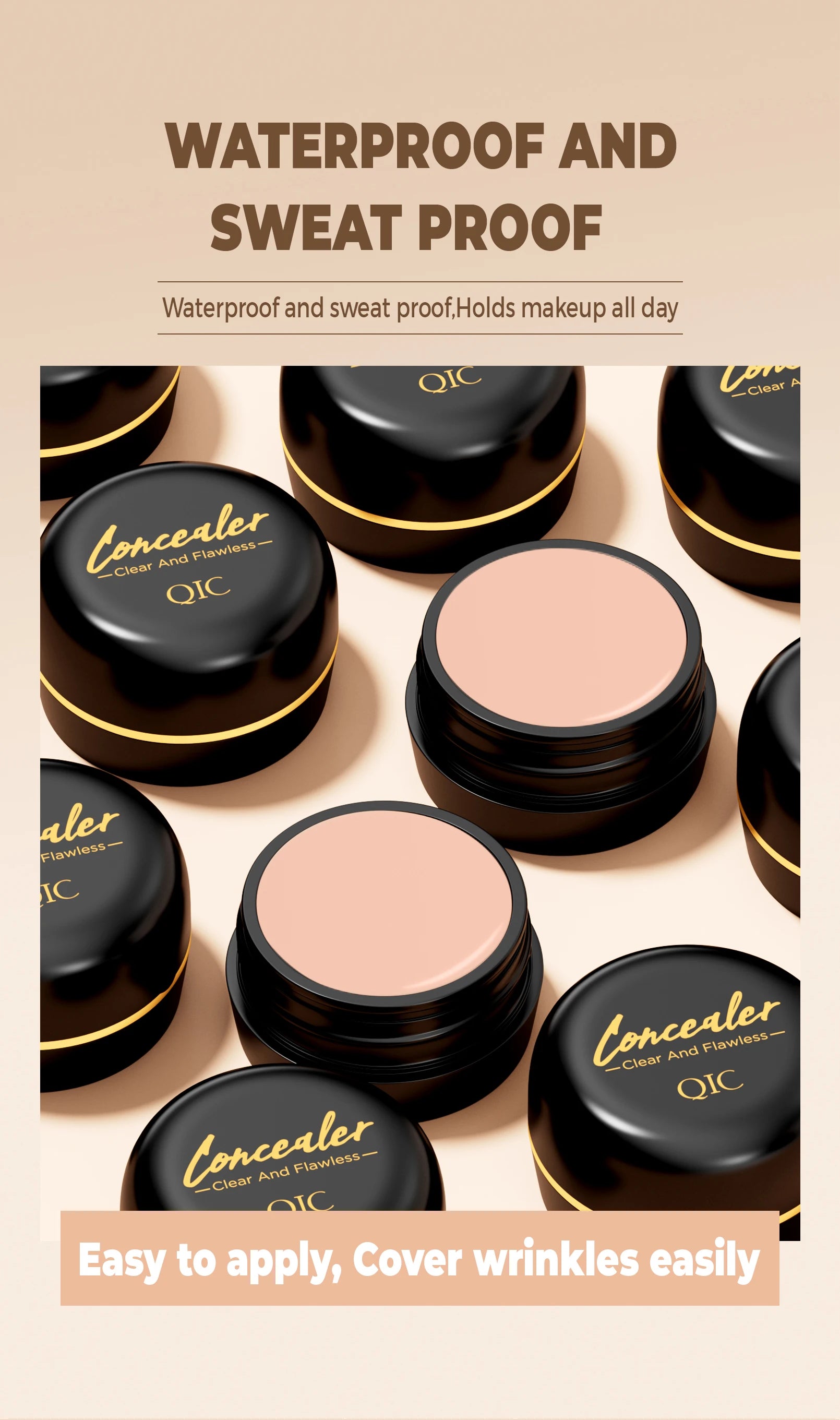 Hydrating Eye Brightening Concealer & Contour Cream - Full Coverage, Long-Lasting Makeup