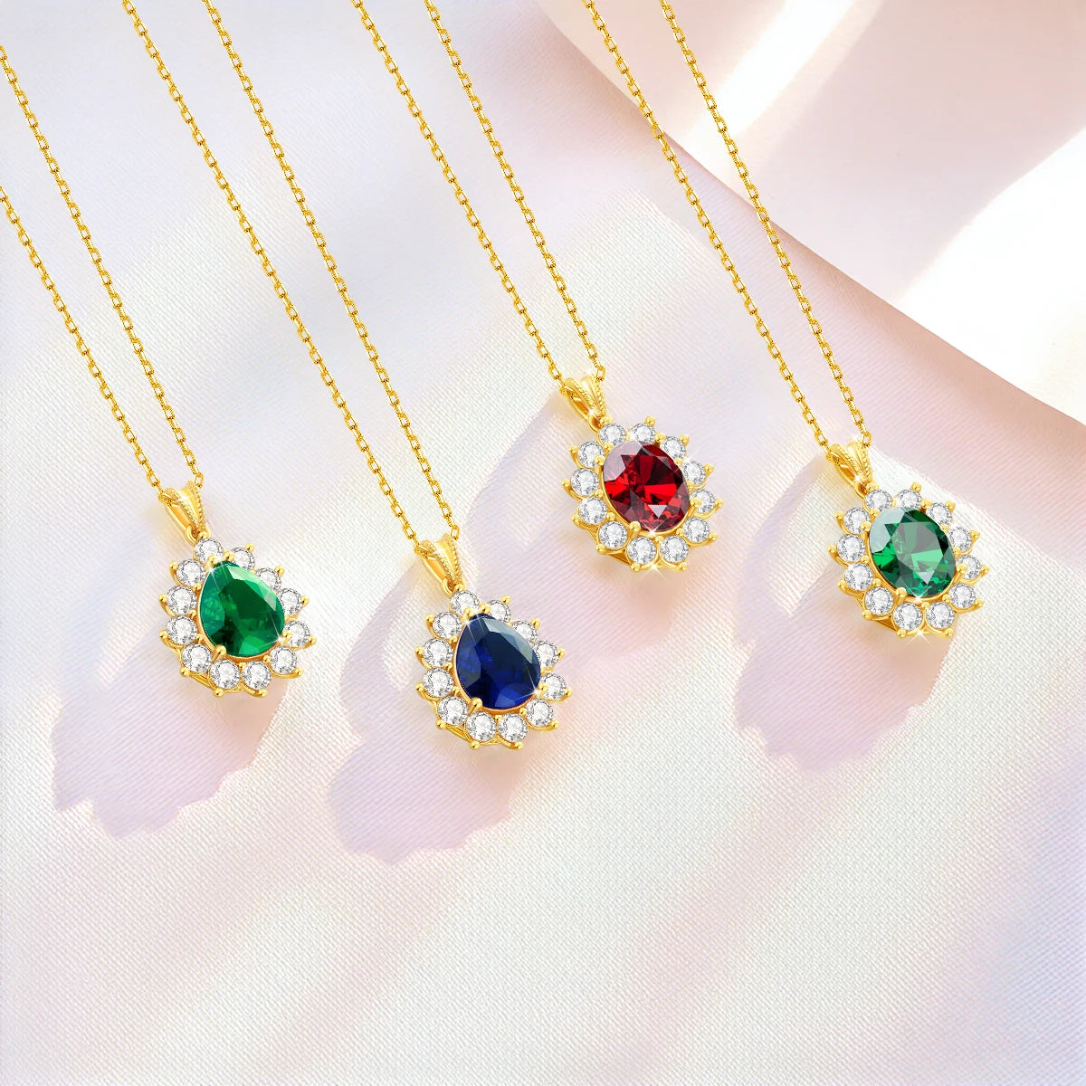 Luxury 18K Gold Emerald Necklace | Princess Diana Inspired Fine Jewelry - Vabena