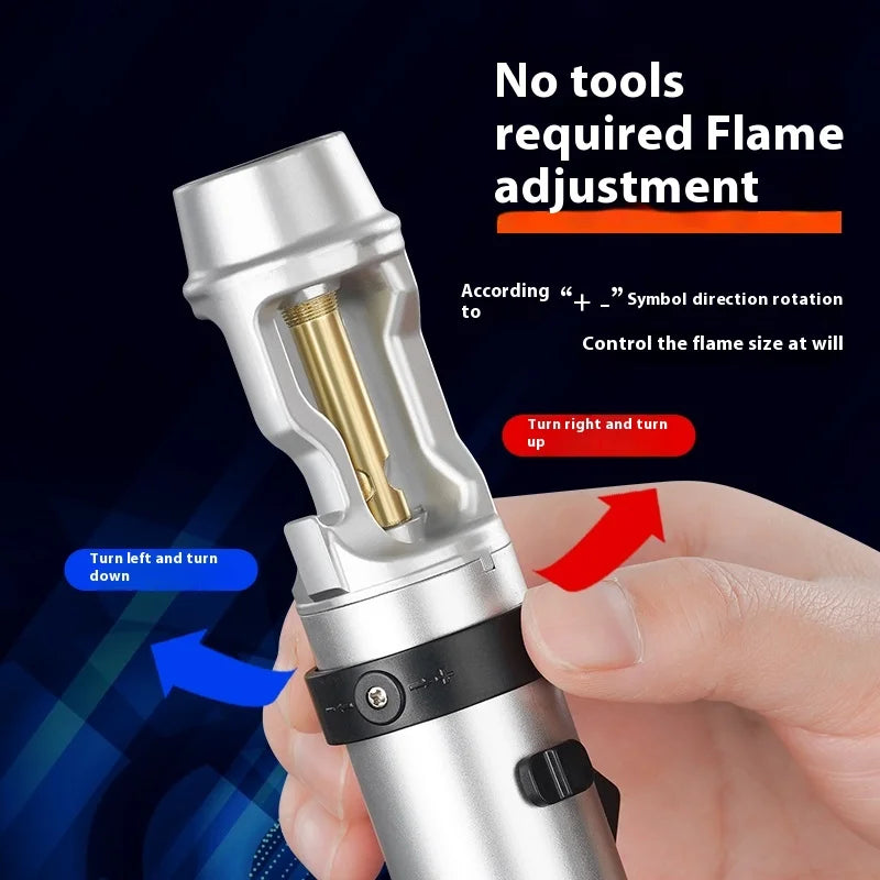 Powerful Metal Gas Lighter - Windproof Torch for Kitchen, BBQ & Cigars