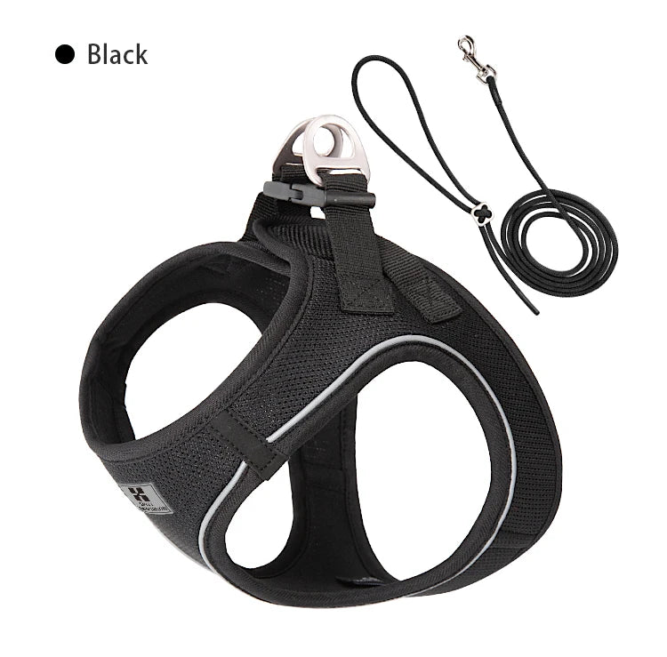 Dog Harness Leash Set - Adjustable, Reflective for Small to Medium Pets