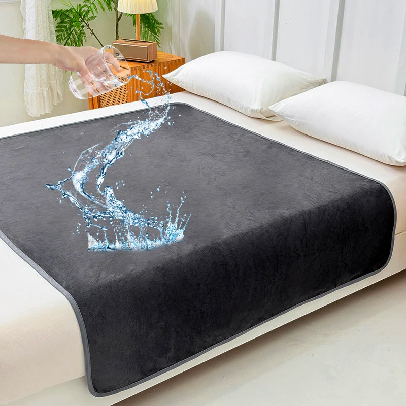 Flannel Waterproof Bed Mat – Breathable & Washable Urine Protection Pad