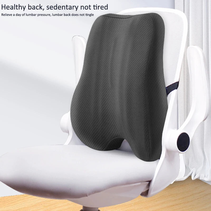 Vabena Memory Foam Seat Cushion & Lumbar Support Set for Office & Car - Ergonomic Back & Coccyx Relief