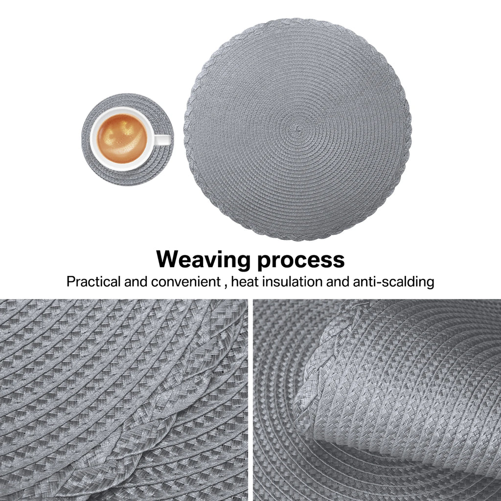 Premium Round Braided Placemats - Set of 6 | Elevate Your Dining Experience