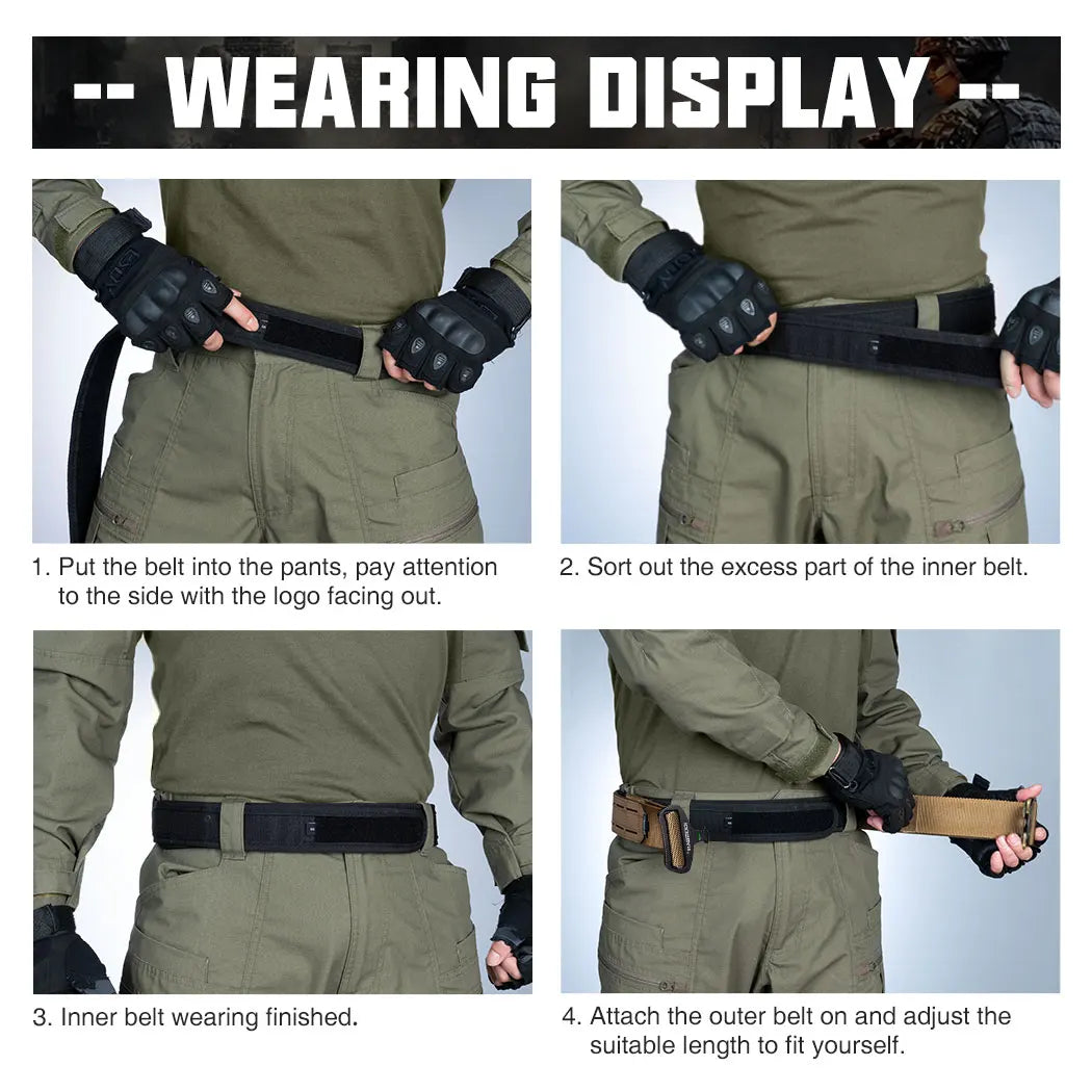 IDOGEAR 2-Inch Tactical Belt with Quick Release Buckle & MOLLE Laser Cut