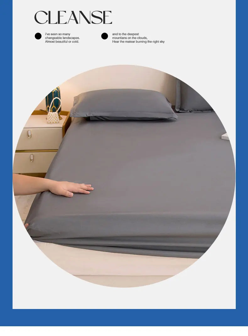 Waterproof Fitted Bed Sheet & Mattress Protector | 360° Elastic Band | All Sizes