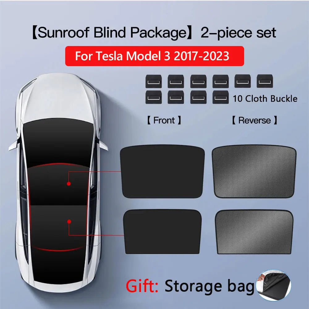 Tesla Model 3 Highland 2026 & Model Y Sunroof Sunshades | Ice Cloth Heat Blocker