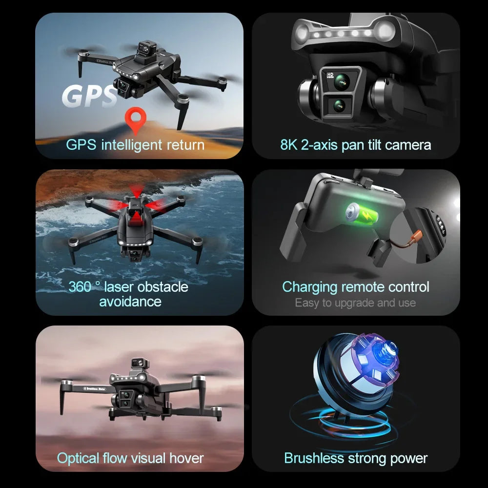 Lenovo V198 MAX GPS Drone 8K/4K Camera Obstacle Avoidance