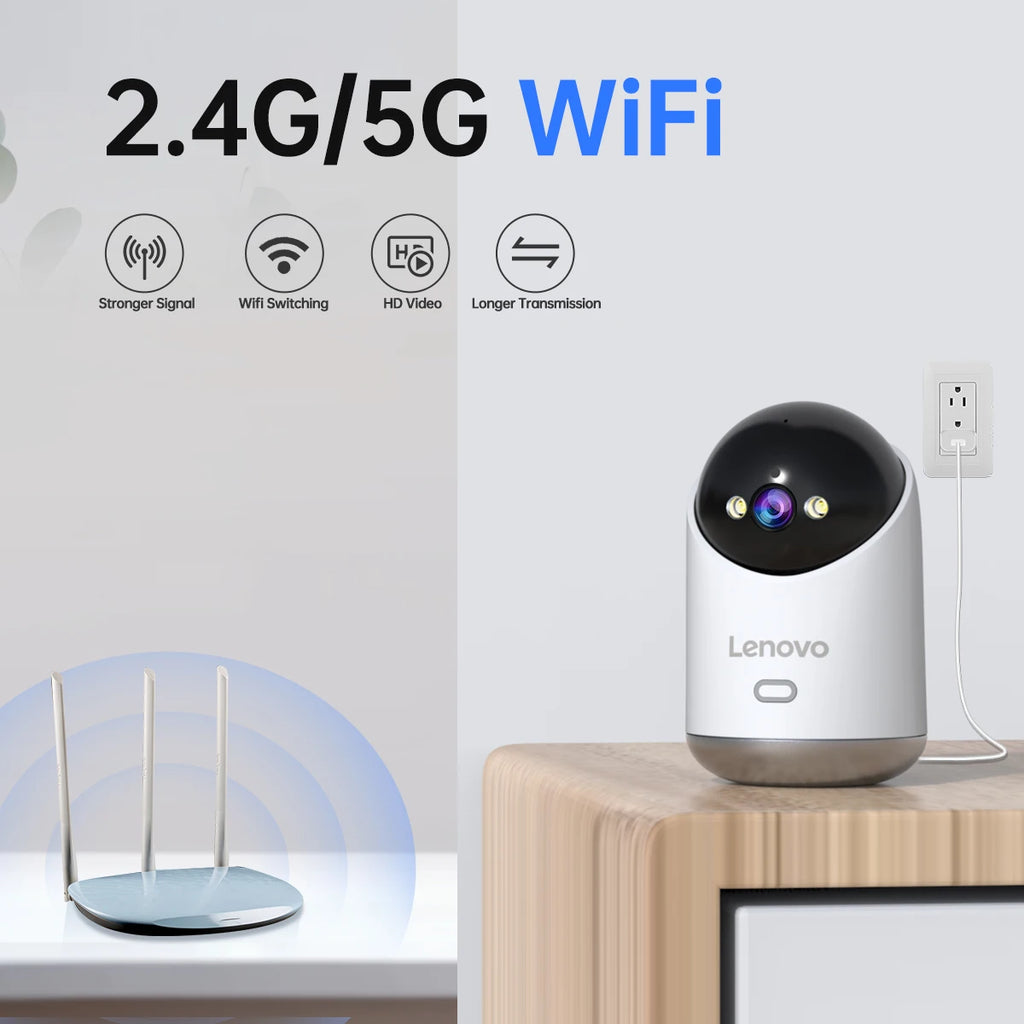 Lenovo 5MP Smart WiFi Outdoor Security Camera with Night Vision