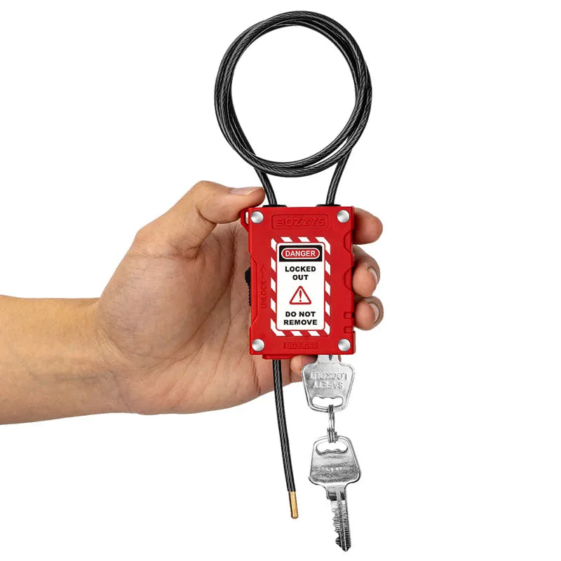 BOZZYS Adjustable Cable Lockout Padlock - Industrial Safety Lock