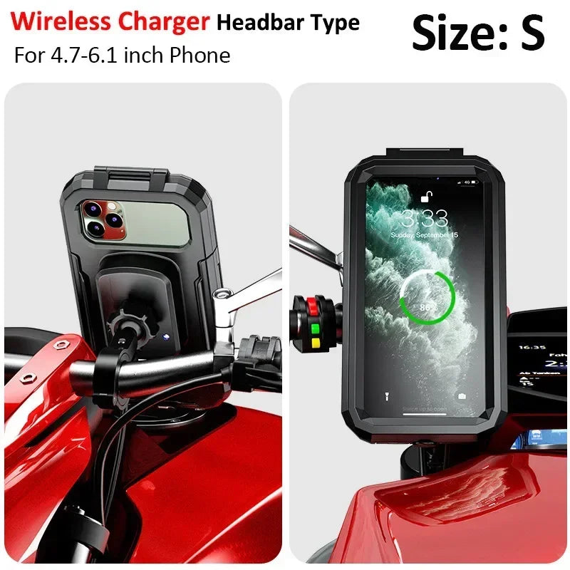Motorcycle Wireless Charger Phone Mount - QC 3.0 Fast Charging Holder