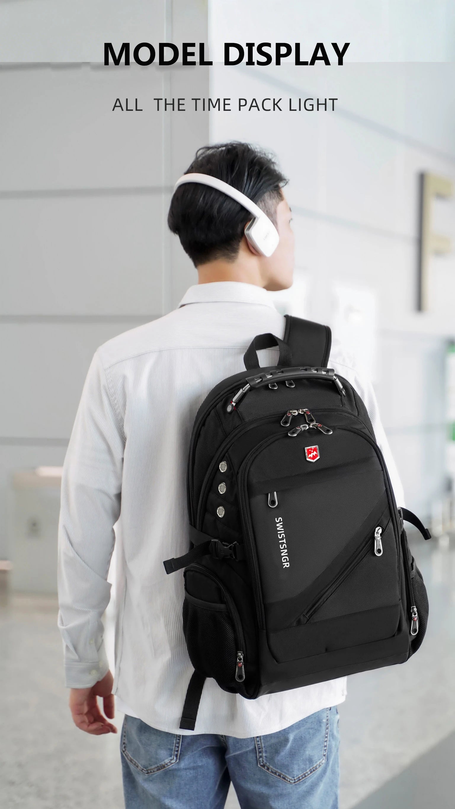 Vabena 2026 Waterproof Laptop Backpack - 17/20 Inch Travel & Everyday Rucksack for Men & Women