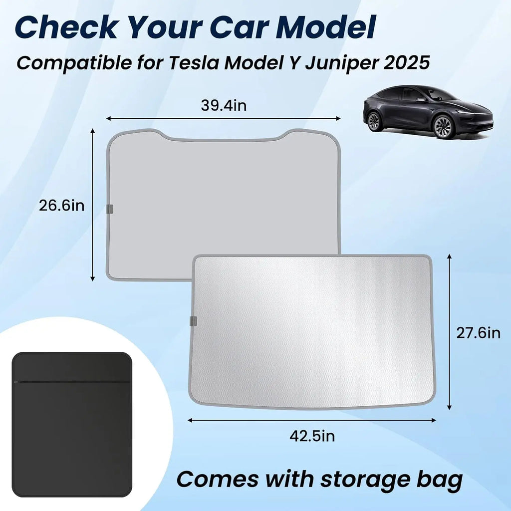 Tesla Model 3 Highland 2026 & Model Y Sunroof Sunshades | Ice Cloth Heat Blocker