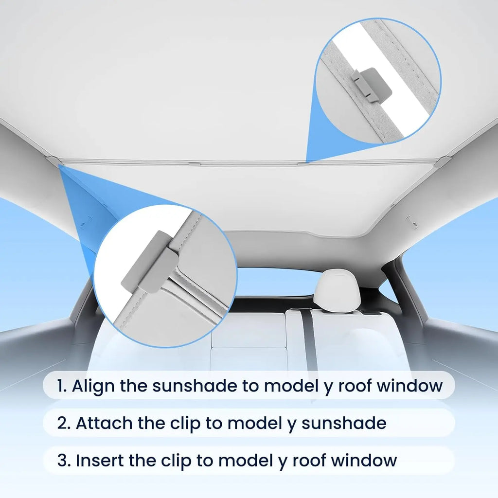 Tesla Model 3 Highland 2026 & Model Y Sunroof Sunshades | Ice Cloth Heat Blocker