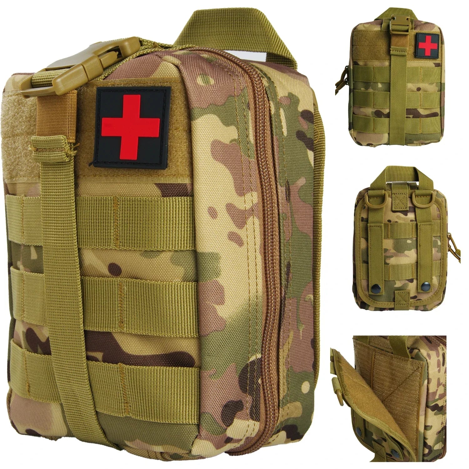 Tactical IFAK First Aid Survival Kit - 18 EMT Emergency Items MOLLE Pouch