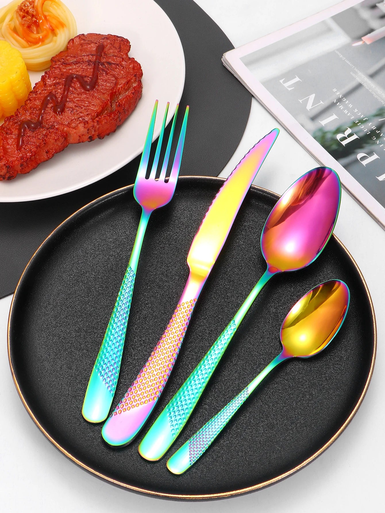 Vabena 24pc Star Stainless Steel Cutlery Set | Elegant Dining Silverware