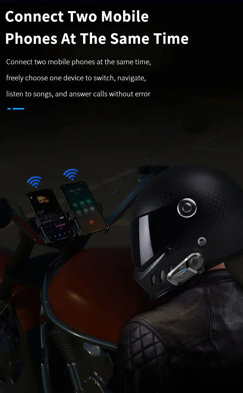 Bluetooth 5.3 Motorcycle Helmet Headset | Wireless Calls & Music
