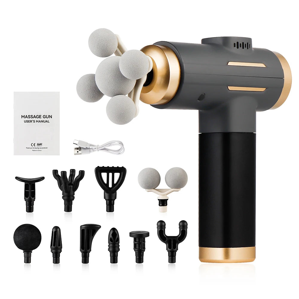 Vabena 11-in-1 Electric Massage Gun - 99 Levels for Deep Muscle Relief