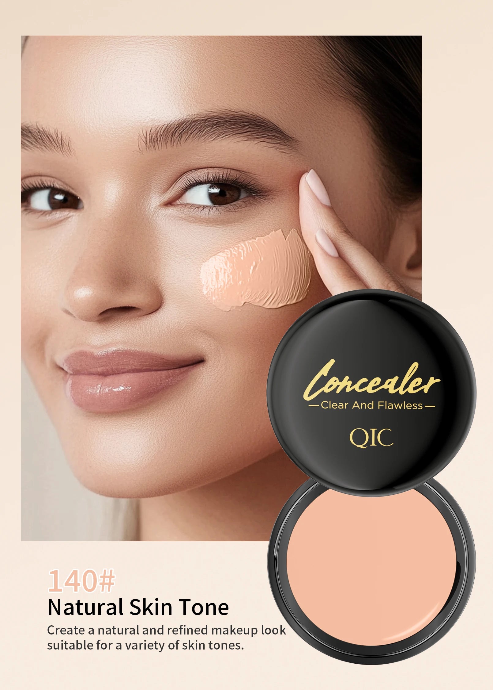 Hydrating Eye Brightening Concealer & Contour Cream - Full Coverage, Long-Lasting Makeup