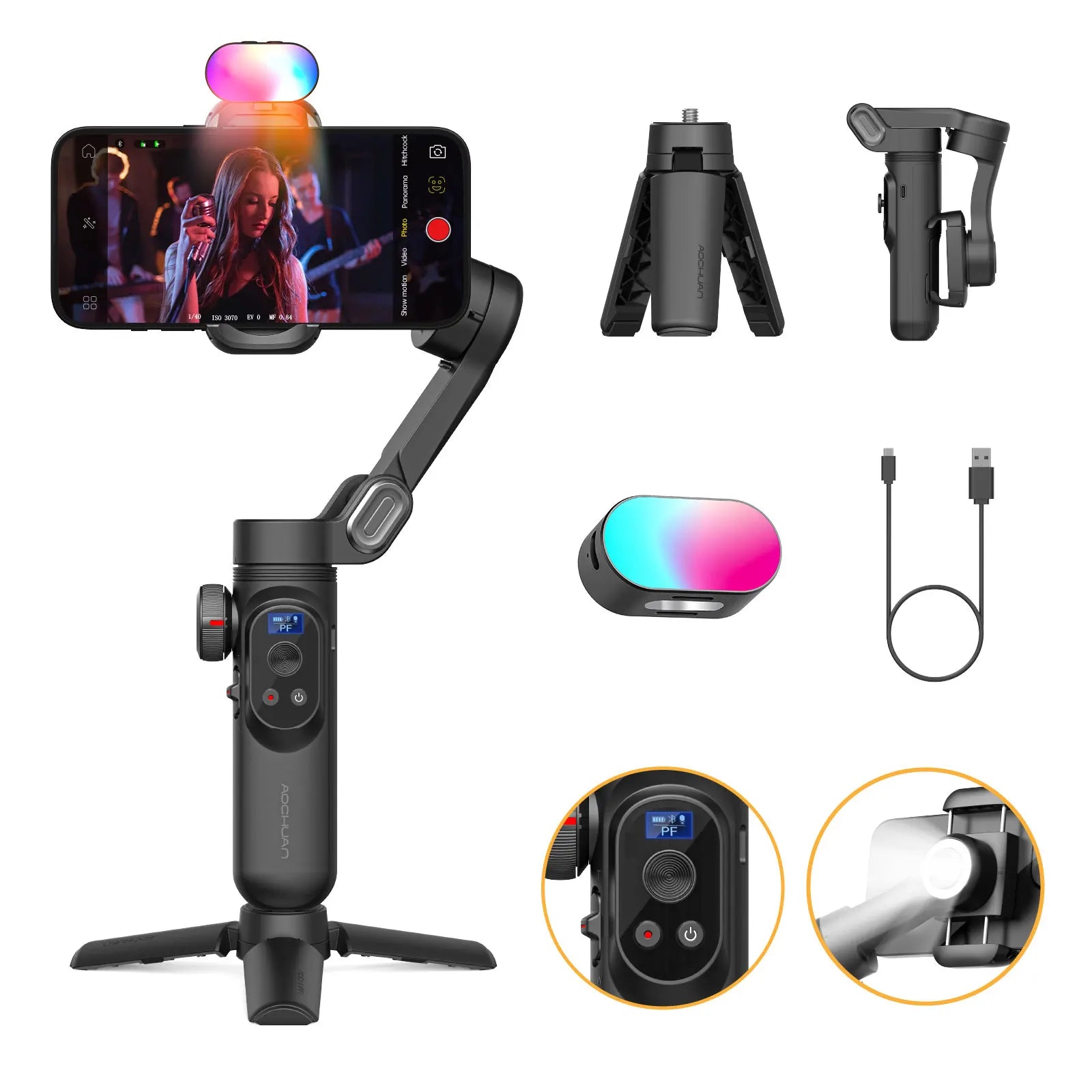 AOCHUAN Smart Xpro: Professional 3-Axis Smartphone Gimbal for Creators