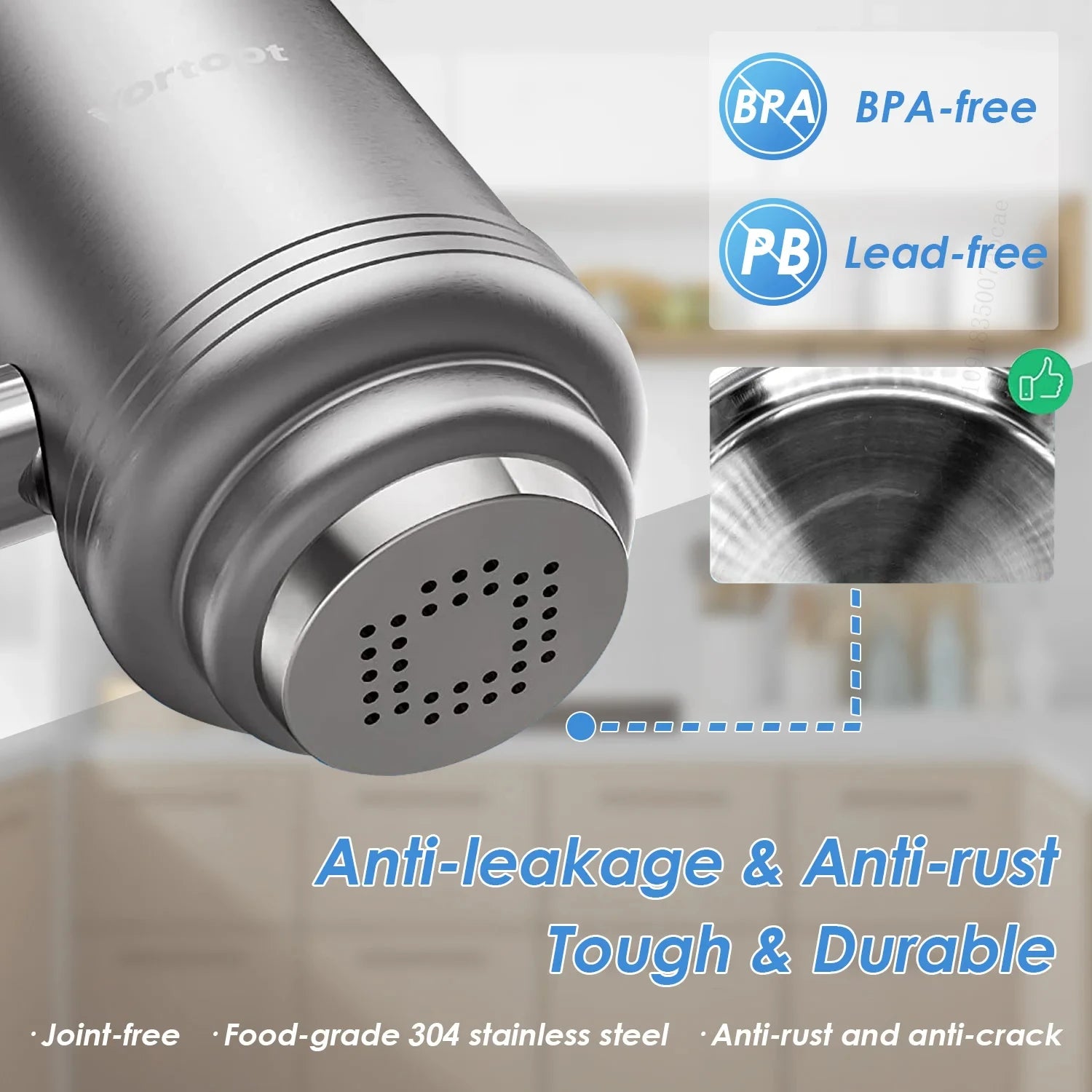 HOMEFISH Stainless Steel Faucet Water Filter - NSF Certified Lead & Chlorine Reduction