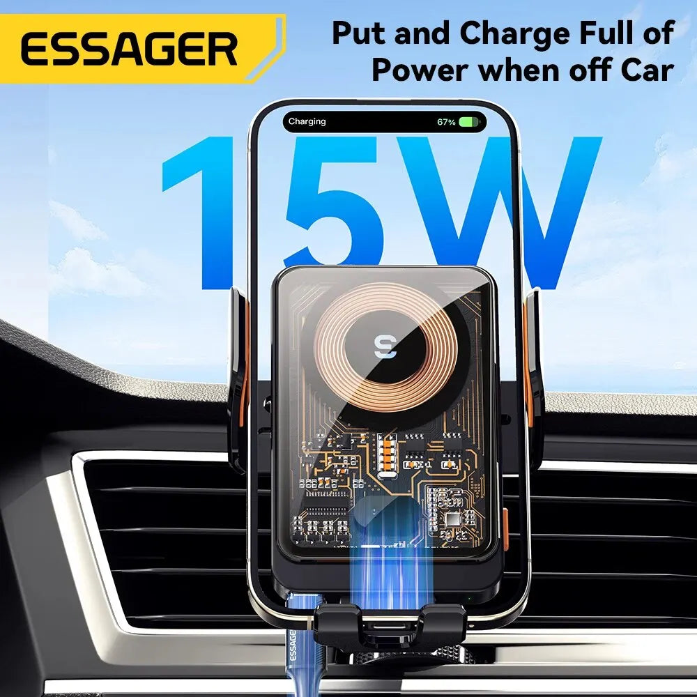 Essager 15W Qi Fast Wireless Car Charger & Phone Holder