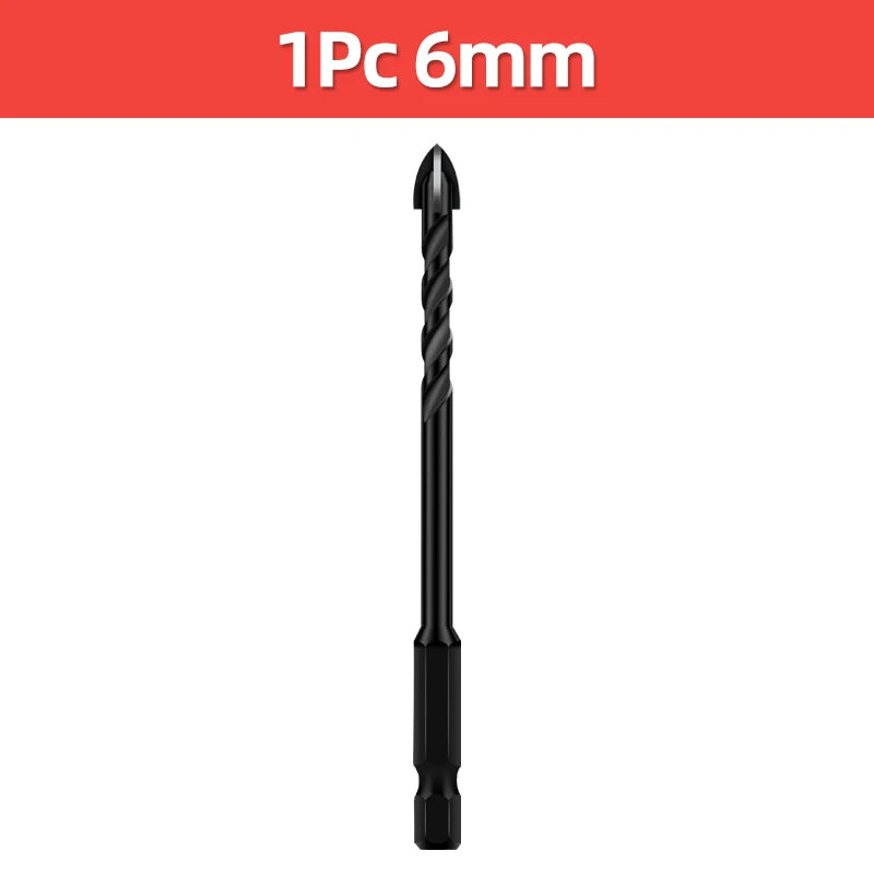 TOOLEYE Multifunction Cross Hex Drill Bit Set - Concrete, Tile, Glass, Metal
