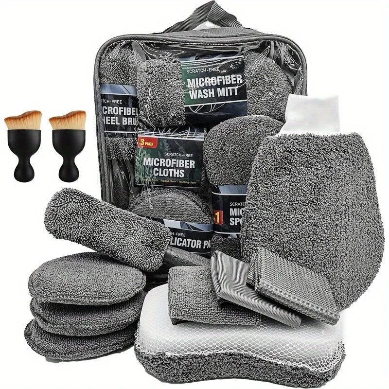11-Piece Microfiber Car Cleaning & Detailing Kit - Scratch Removal