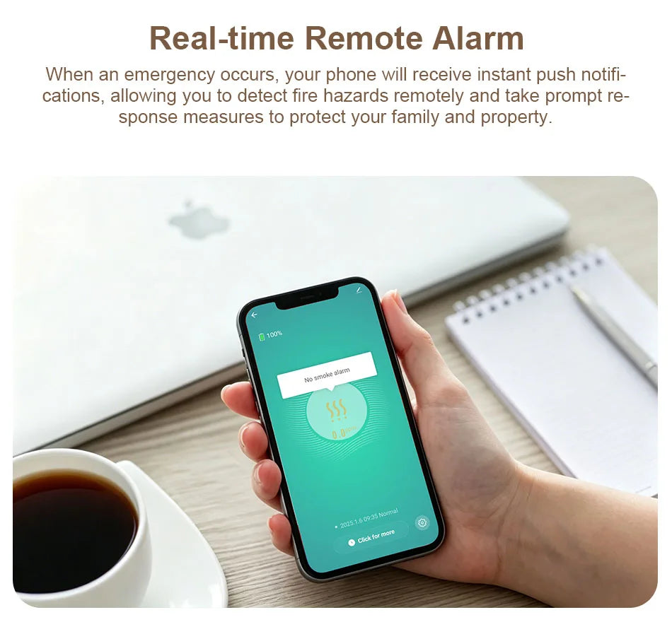 ZigBee WiFi Smart Smoke Detector Alarm for Tuya Smart Life Home Security