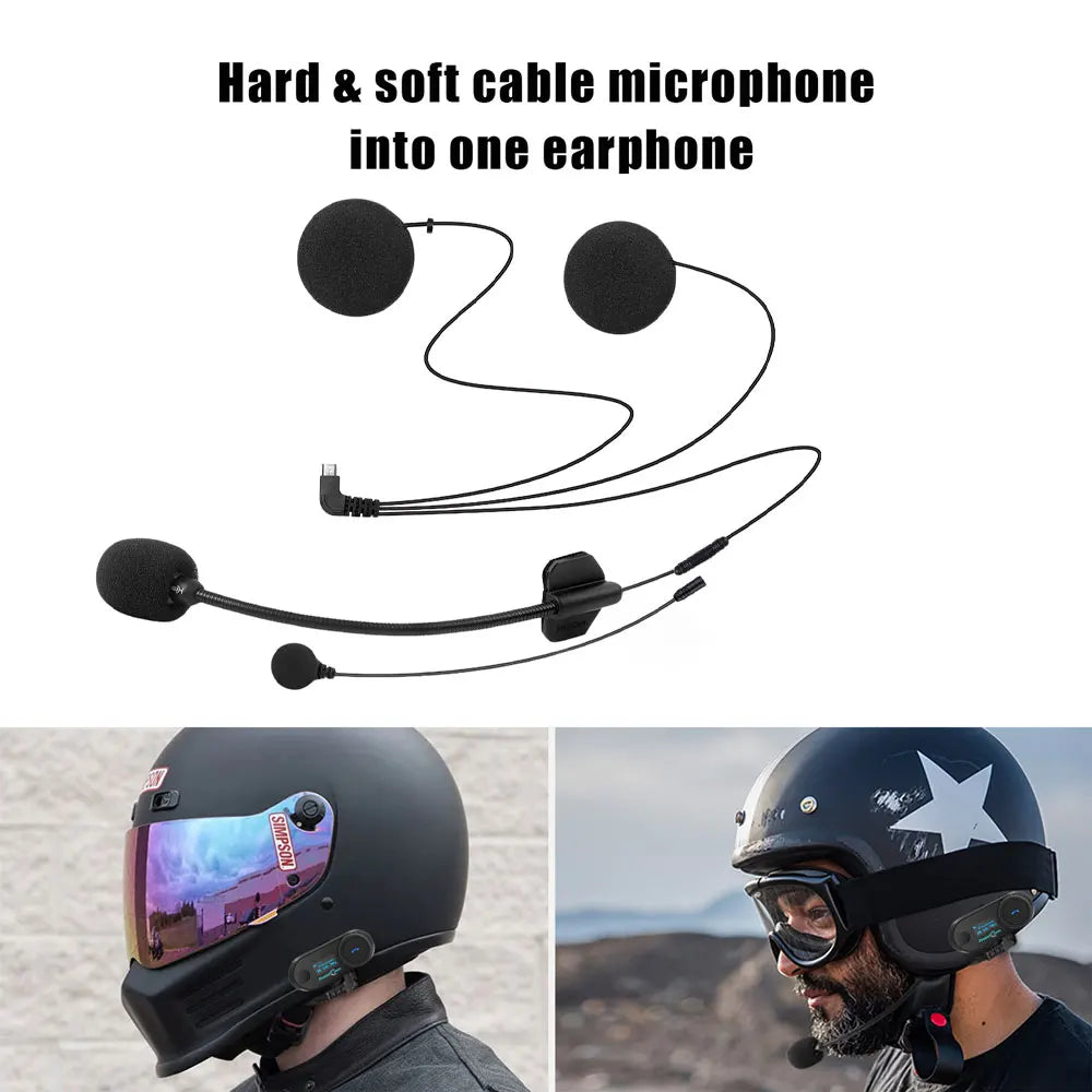 Freedconn T-Com VB Bluetooth Intercom | 6-Rider Motorcycle Headset & FM