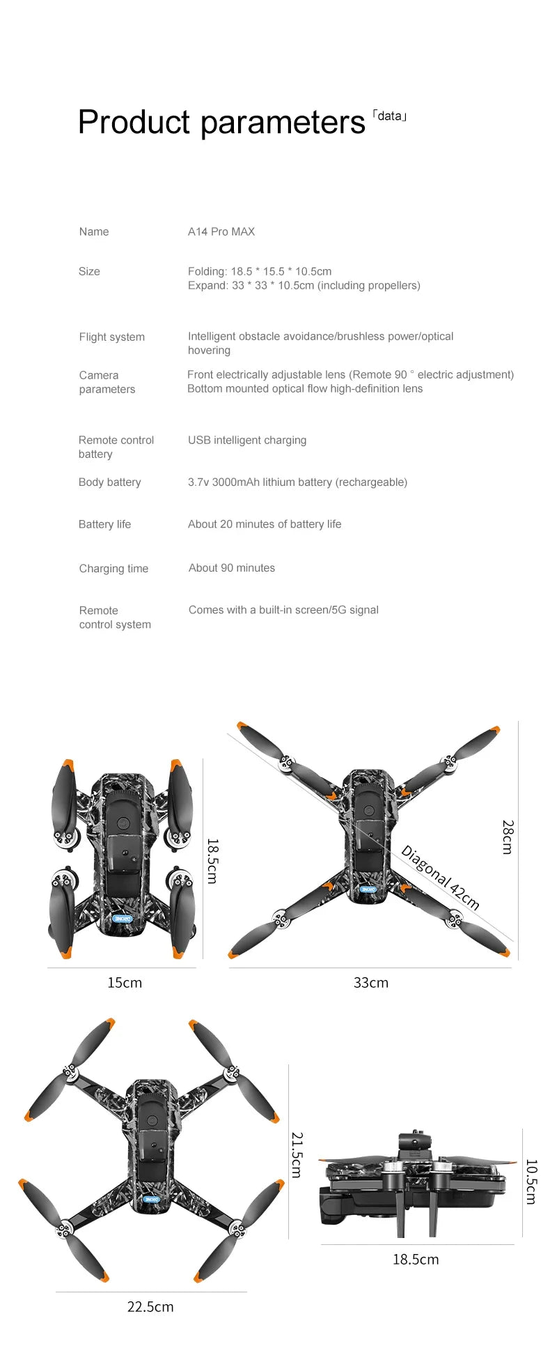 Lenovo A14Pro Max 4K GPS Drone | Dual Pro Camera | Advanced Aerial Photography