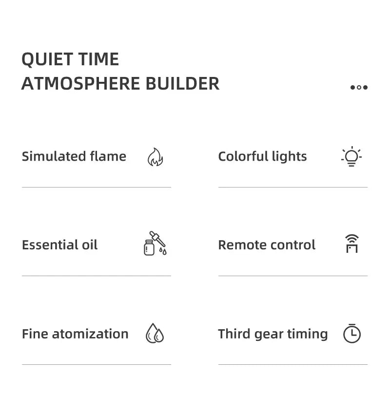 Simulated Fireplace Flame Diffuser & Humidifier with Essential Oils
