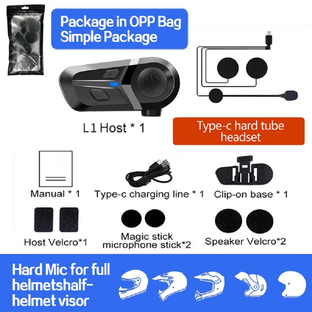 Bluetooth 5.3 Motorcycle Helmet Headset | Wireless Calls & Music