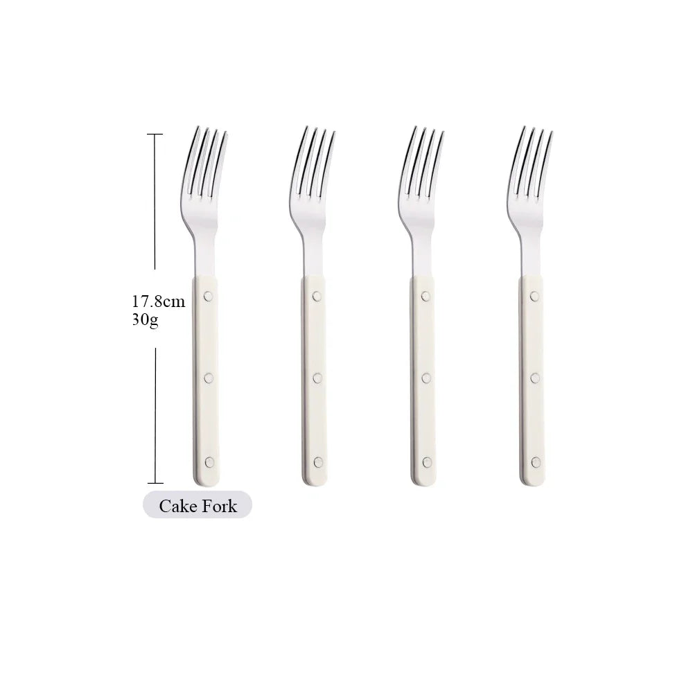 Elegant Beige Silver Cutlery Set | Premium Dining Tableware