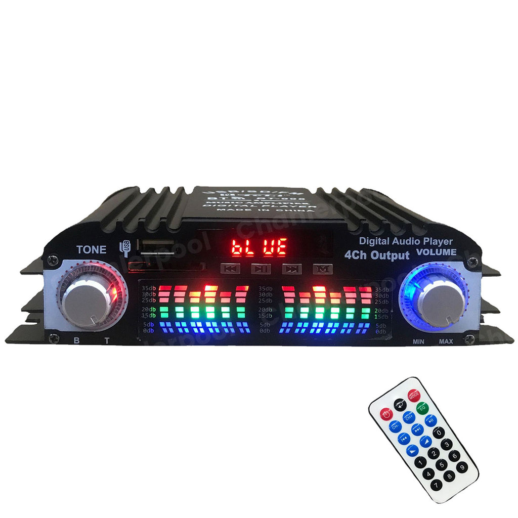 1600W Peak HiFi Amplifier | 4-Ch Digital Audio | Bluetooth Karaoke FM Remote