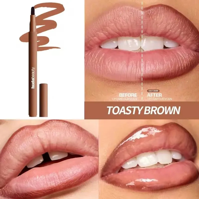 Vabena Velvet Brown Lip Liner Pencil - Matte, Waterproof & Non-Stick Lip Contour