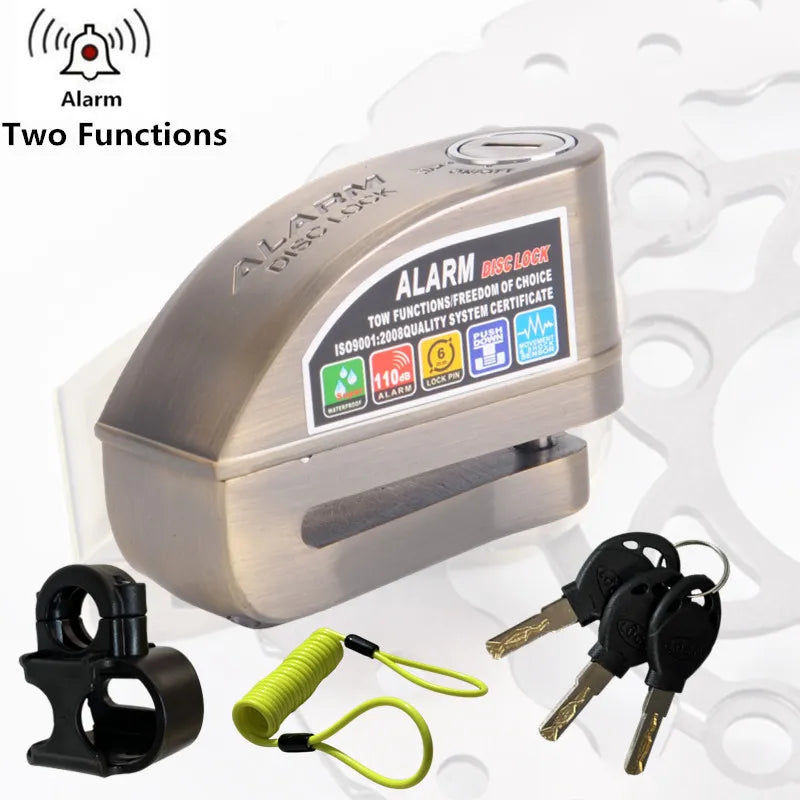 Falante Motorcycle Disc Brake Alarm Lock - Waterproof Anti-Theft Security for Bikes