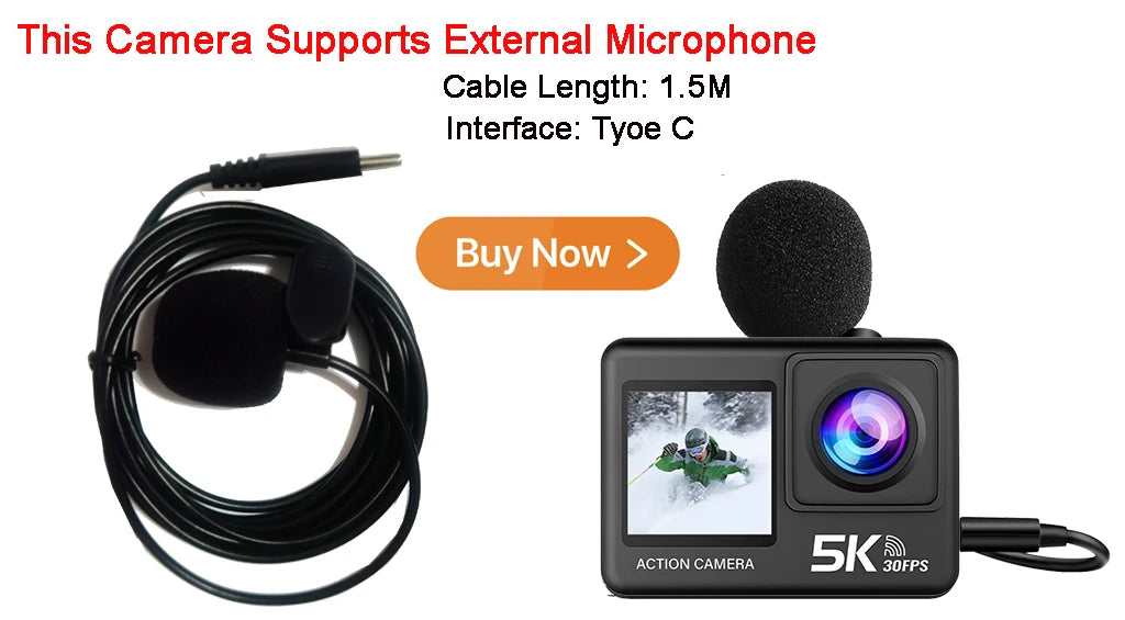 Sony IMX576 5K 4K 60FPS Waterproof 48MP Wi-Fi Action Camera for Adventure
