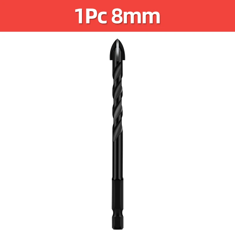 TOOLEYE Multifunction Cross Hex Drill Bit Set - Concrete, Tile, Glass, Metal